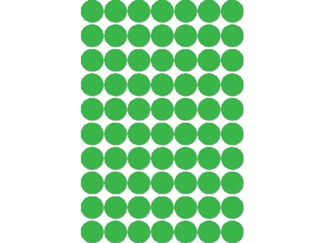 Ronde Etiketten in Etui Diameter Ø19mm, Groen, 560 Stuks, 70 per Blad