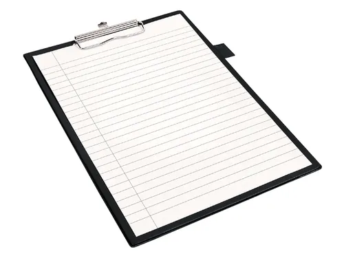 Klembord Quantore A4 staand PVC zwart met 100mm klem + penlus