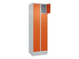 lockerkast,HxBxD 1950x600x500mm,2x5vakken,vak B 300mm,cil.-slot,sokkel