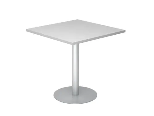 vergadertafel,HxBxD 745x800x800mm,vierkant,schotelvoet zilverkleurig