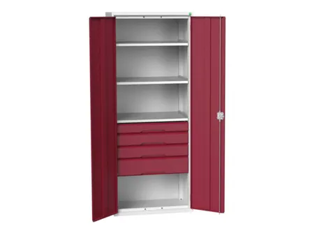 universele kast,HxBxD 2000x800x550mm,3xStalen bodem,4lade(n)