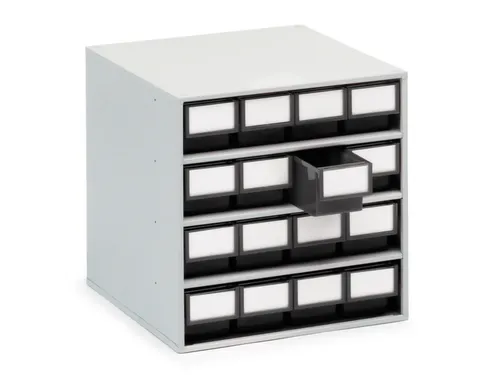 ESD-magazijnkast,HxBxD 395x400x400mm,16lade(n),laden zwart