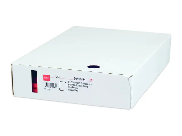 Transparant L-map A4 rood 100 stuks