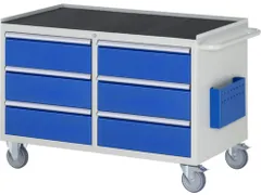 gereedschapswagen 795x1145x650mm metaalblad 450kg 6 laden RAL5010