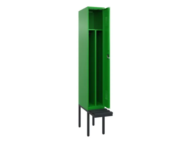 locker met bank,voor scheiding van kleding,HxBxD 2120x300x815mm,1vak