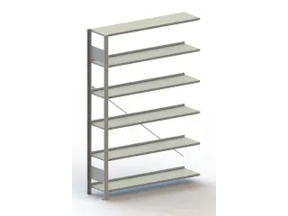 Inhaakstelling Aanbouwveld Verzinkt 1850x1256x336mm 6legborden 80kg - 1