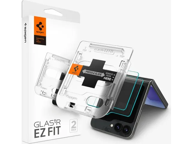 Spigen AGL07972 Schermbescherming Galaxy Flip 6 Glas.tR EZ Fit Transpa