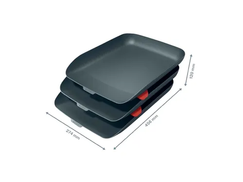 Brievenbak Leitz Cosy 3 stuks grijs A4