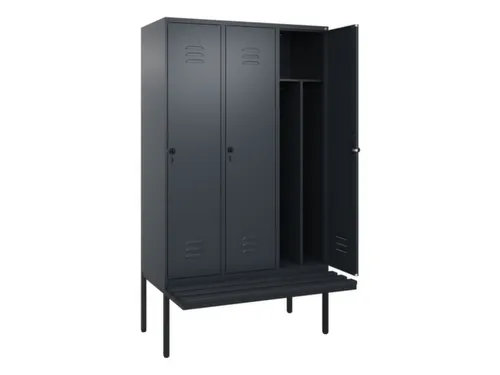 locker voor scheiding van kleding,HxBxD 2120x1200x815mm,3vak