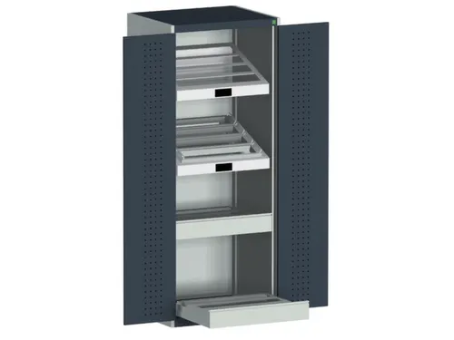 systeemkast HxBxD 2000x800x650mm CNC-lade 2laden Ral7035 Ral7016