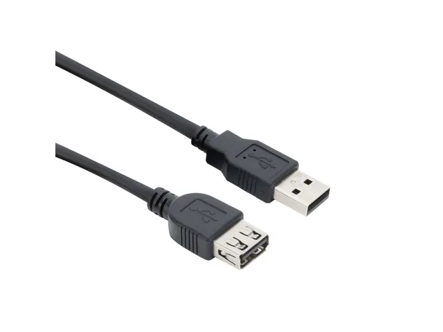 Kabel ACT USB 2.0 A male - USB A female zwart 0.5m
