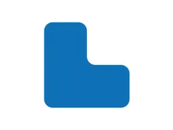 plaksymbool,L-vorm,markering HxB 100x100mm,PVC,blauw