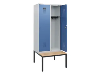 locker met bank,HxBxD 1950x800x815mm,2vak,vak B 400mm,cilinderslot - 1