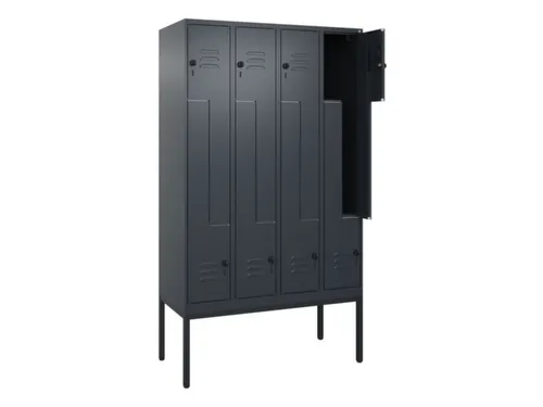 Z-garderobekast,HxBxD 2120x1200x500mm,vak B 150/300mm,draaigrendel