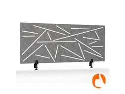 Akoestisch Bureaupaneel met patroon uitsnede 60x160cm Grijs