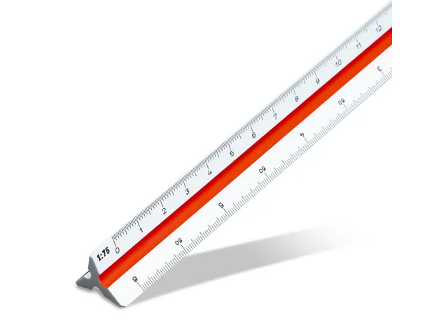 Règle graduée triangulaire 1:20:25:33 1/3:50:75:100