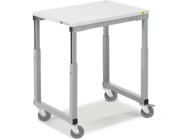 ESD-bijzetwagen,HxBxD 650-900x1000x700mm,1niveaus,niveaus RAL7035