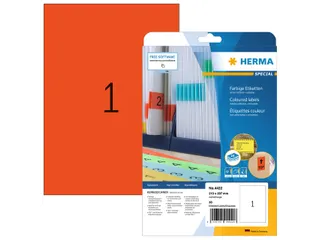 HERMA 4422 Verwijderbare etiketten A4 210x297mm Rood 20 stuks - 1