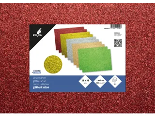 Glitterkarton Kangaro pak 10 vel 25x35cm, 2x5 kleuren 300 grams - 1