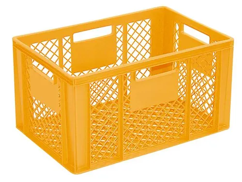 Euronorm Stapelkrat Pe 320x600x400mm 63liter Open Geel
