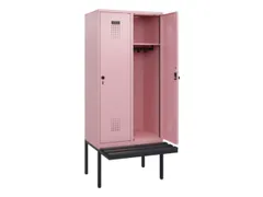 locker met bank,HxBxD 1950x800x815mm,2vak,vak B 400mm,draaigrendel