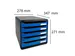 Module de classement Big Box Plus 5 tiroirs Iderama - Bleu glacé bril