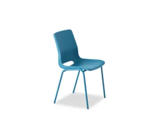 Kunststof kuipstoel,4voeten teal blue,zitting PP teal blue - 1