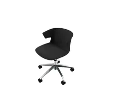 Draaistoel Kunststof Kuip Zwart 420-520mm Voetkruis Aluminium