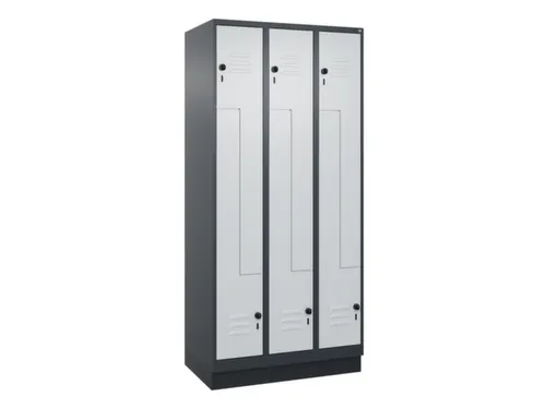 Z-garderobekast,HxBxD 1950x900x500mm,vak B 150/300mm,draaigrendel
