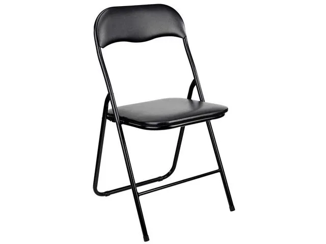 Klapstoel Zwart PVC Metalen Frame