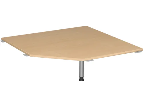 koppelelement voor bureau,90 °,BxD 1230x1230mm,blad beuken,hoekig