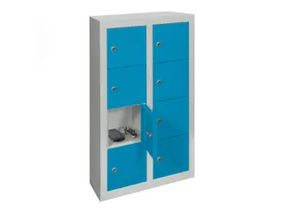 lockerkast,HxBxD 815x460x200mm,2x4vakken,RAL7035,front RAL5012 - 3