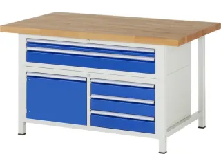 werkbank,HxBxD 840-1040x1500x900mm,beukblad,draagverm. 1250kg,4voeten - 1