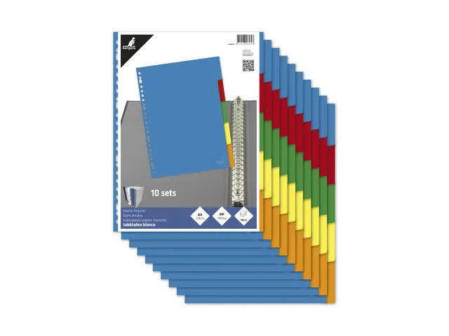 Tabblad Kangaro A4 blanco PP 120micron 5-delig 23-gaats krimp a 10 set