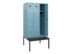 locker met bank,HxBxD 1950x900x815mm,3vak,vak B 300mm,cilinderslot
