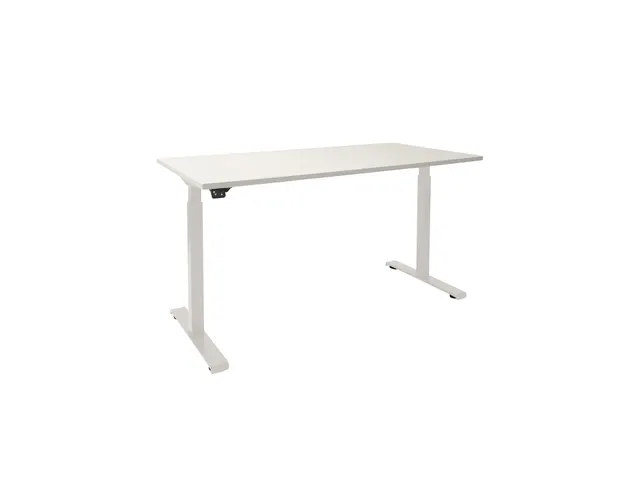 Elektrisch Verstelbaar Bureau Krijtwit 2 Motoren 160x80cm Frame Wit