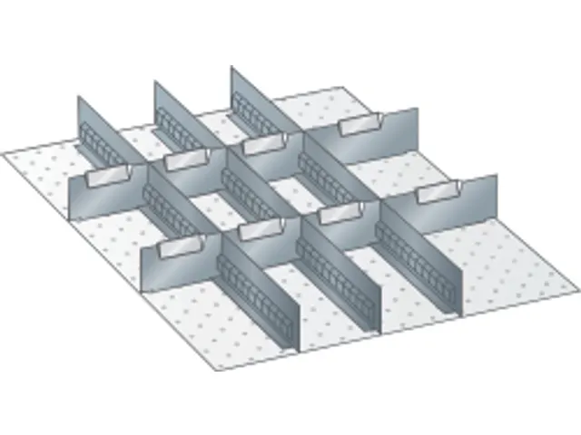 Indelingsmateriaal H 150mm 3gesleufde Lengteverdelers/8dwarsverdelers
