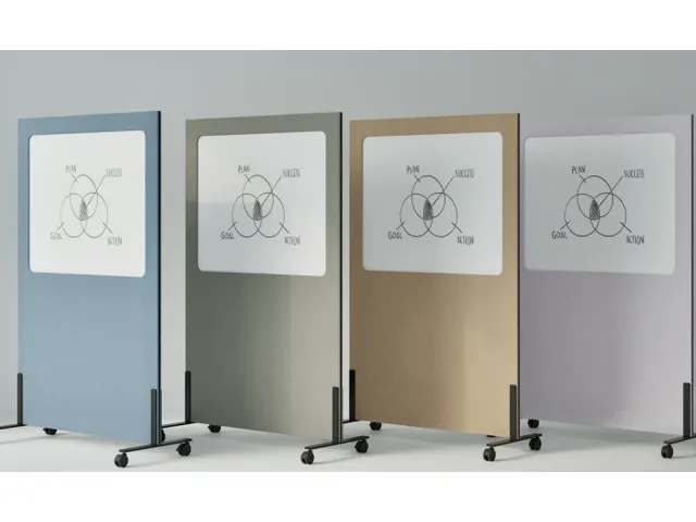 Tableau blanc acoustique mobile Silva 200x120cm bleu