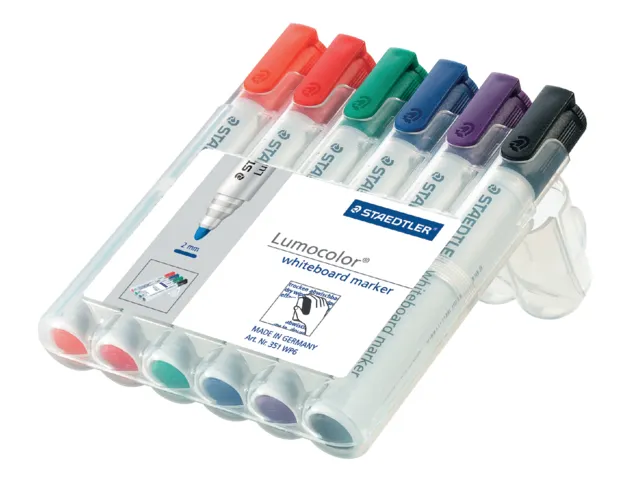 Whiteboardmarker Staedtler Lumocolor 351 standaard assorti 6 stuks