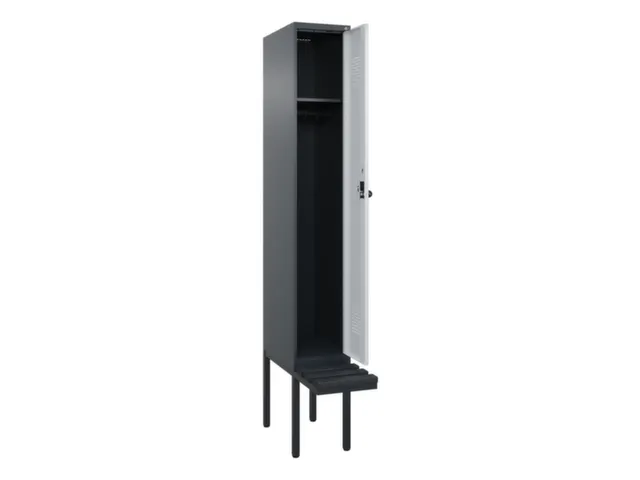 locker met bank,HxBxD 2120x300x815mm,1vak,vak B 300mm,draaigrendel
