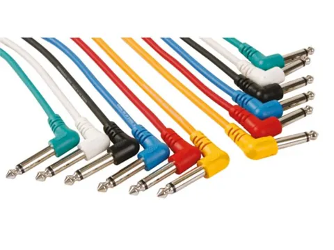 SET Patchkabels - Jack 6.35mm Mannelijk 90° Naar Jack 6.35mm Mannel