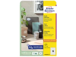Etiket Avery L6024REV-25 ovaal 63.5x42.3mm wit 450 stuks 25 vel