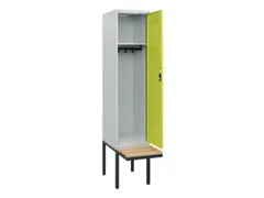 locker met bank,HxBxD 1950x400x815mm,1vak,vak B 400mm,cilinderslot