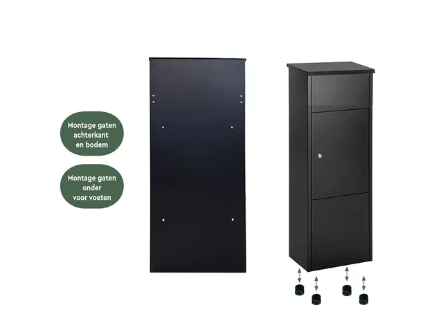 Pakketbrievenbus BRASQ 105x38x24cm PB400 Zwart