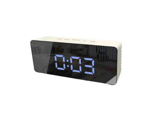 Wekker Technoline WT 475 140x53x35mm wit LED blauw/groen