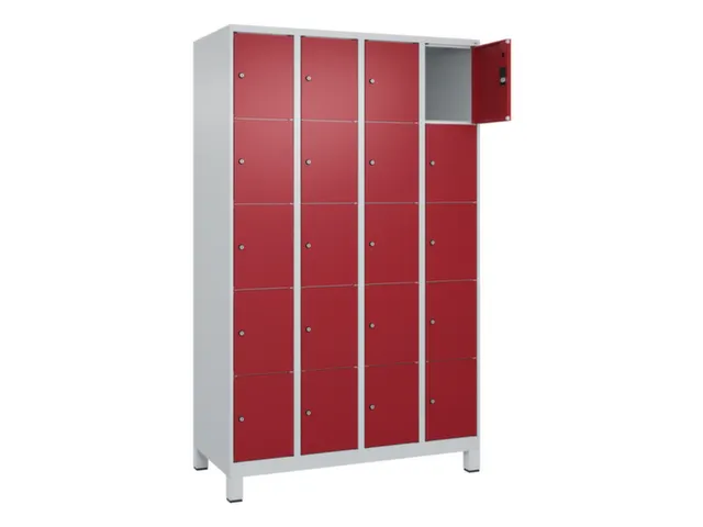 lockerkast,HxBxD 1950x1200x500mm,4x5vakken,vak B 300mm,cil.-slot