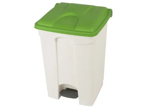pedaalemmer,1x45l,HxBxD 600x398x410mm,romp PP wit,deksel PP groen