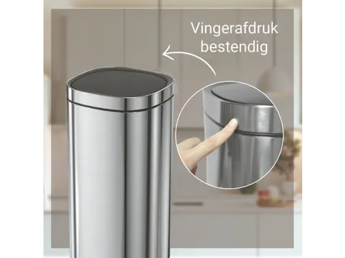 Afvalbak Desq 6132.18 Touch 50 liter RVS zilver