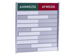 Aan- afwezigheidsbord voor 10 namen