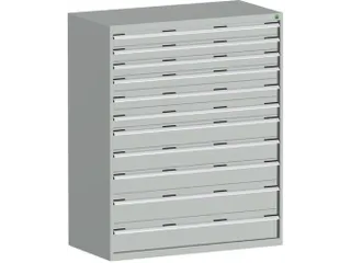 ladekast HxBxD 1600x1300x650mm 11laden RAL7035 front RAL7035 - 1